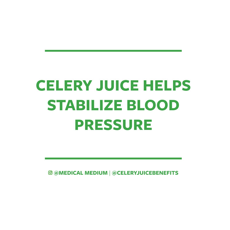 Celery juice helps stabilize blood pressure