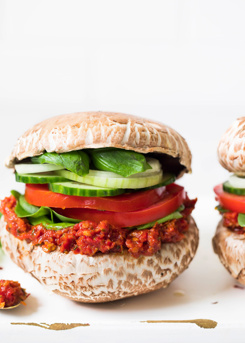Raw Portobello Mushroom Burgers