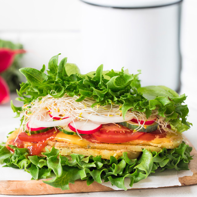 Potato Lettuce Sandwiches