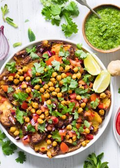 Samosa Chaat Smashed Potatoes