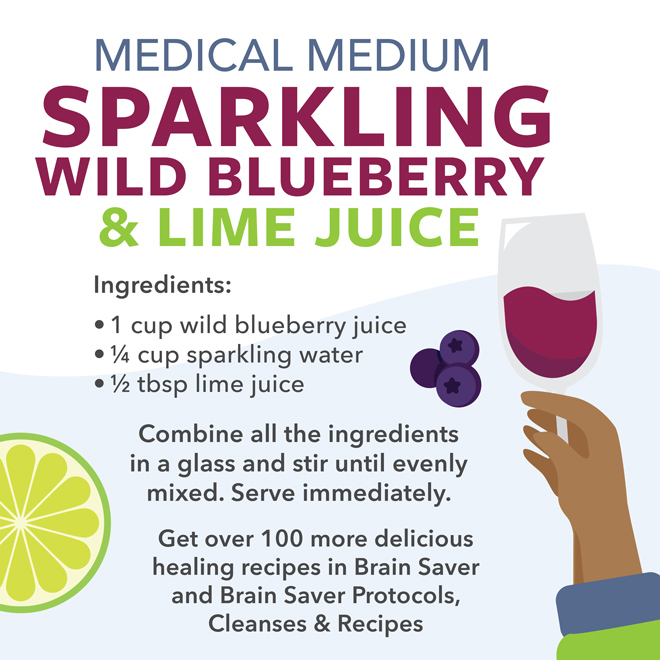 Sparkling Wild Blueberry Juice & Lime