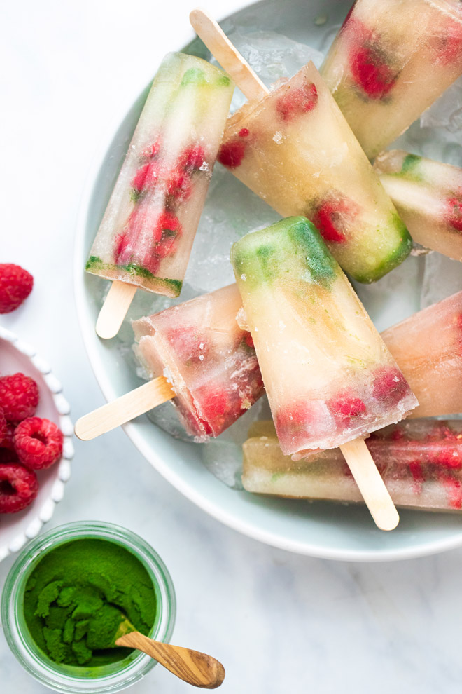 Barley Grass Coconut Water Popsicles