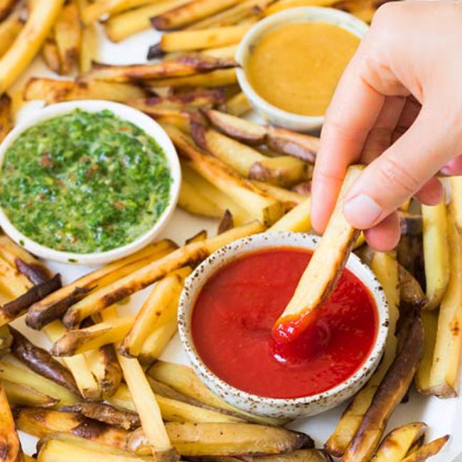 Fries With Three Dipping Sauces