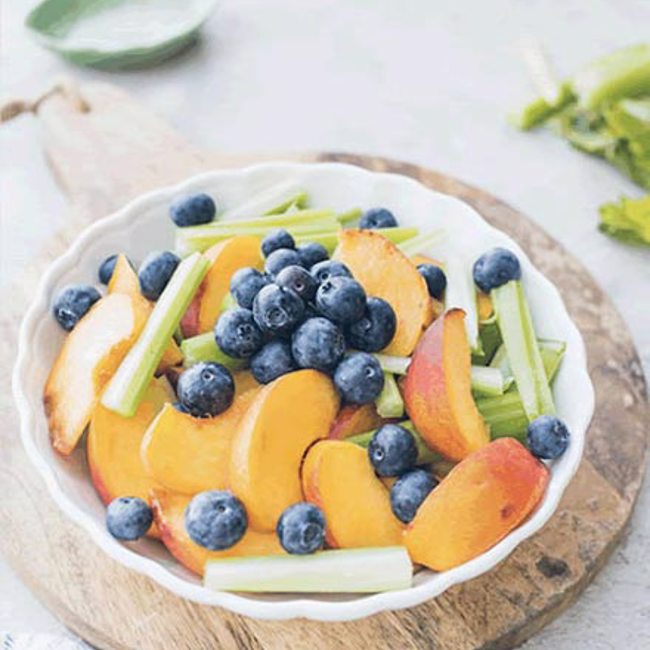 Peaches, Blueberries & Celery 