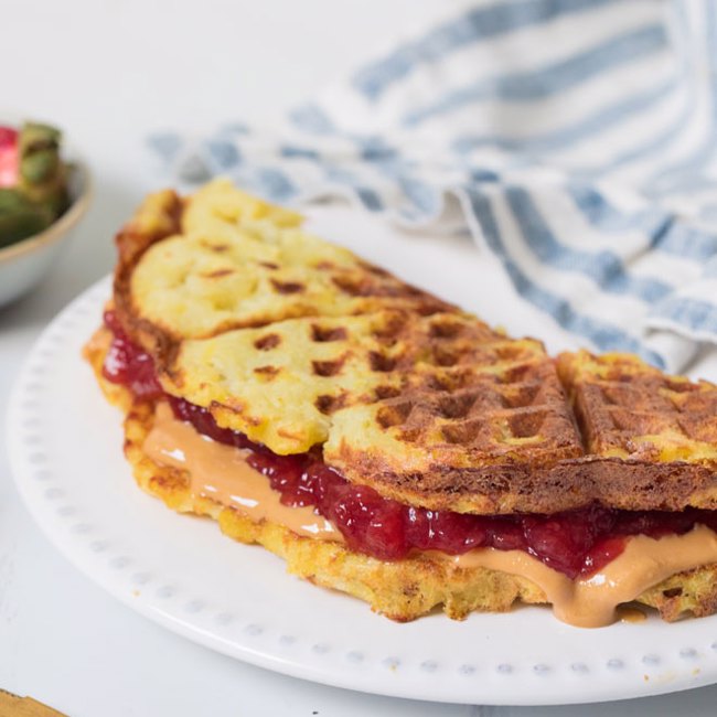 Peanut Butter and Jelly Waffle Sandwich