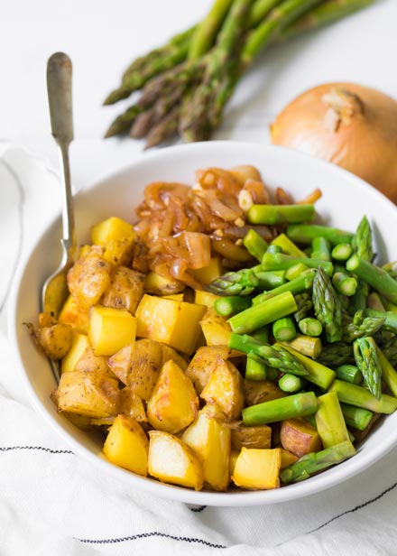 Potato, Asparagus, & Caramelized Onion Bowl