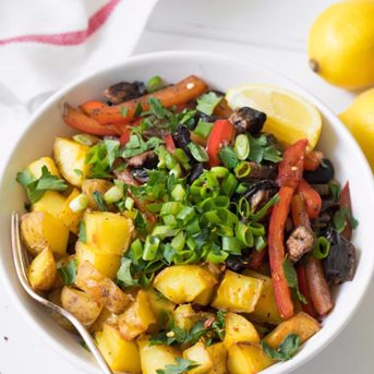 Potato, Bell Pepper & Mushroom Bowl