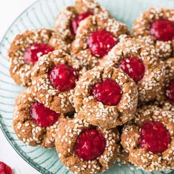 Raspberry Thumbprint Cookies