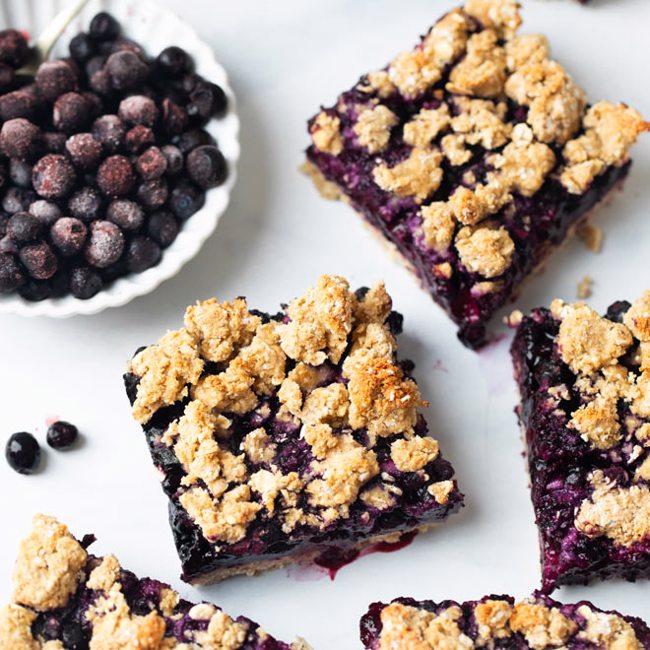 Fat-Free Wild Blueberry Oat Bars