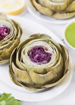 Steamed Artichokes with Two Dipping Sauces