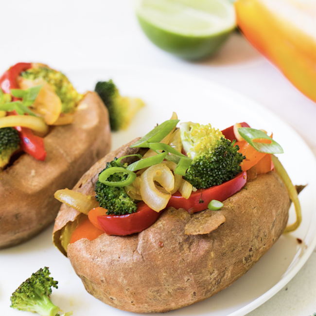 Stir Fry Loaded Sweet Potato