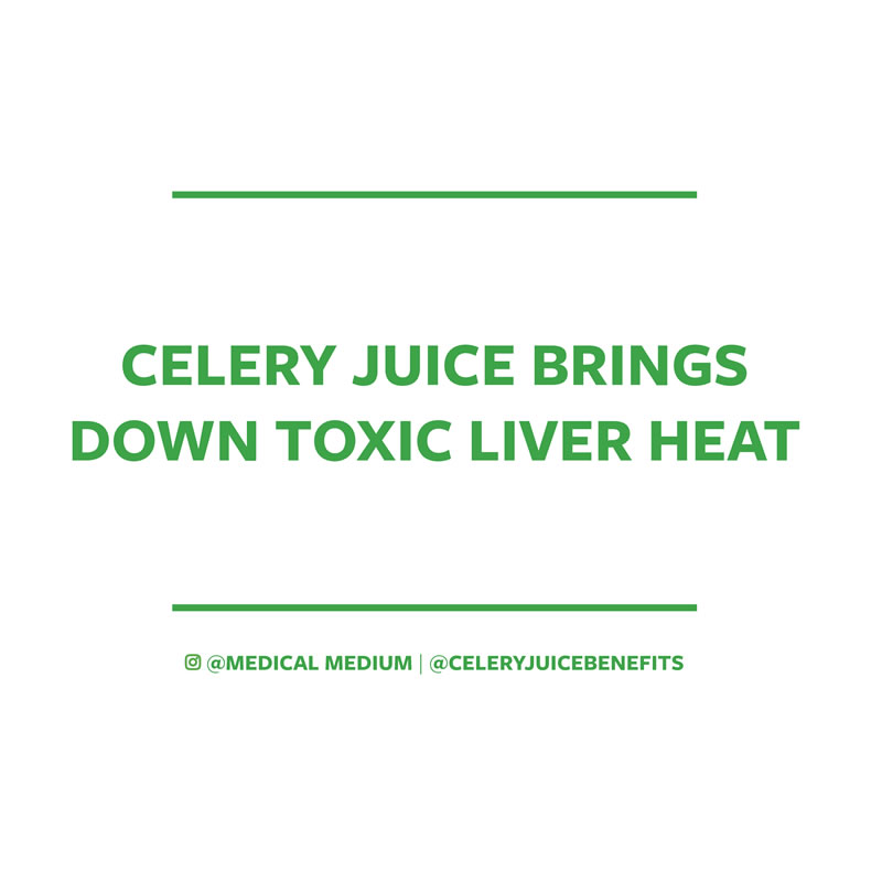 Celery juice brings down toxic liver heat 